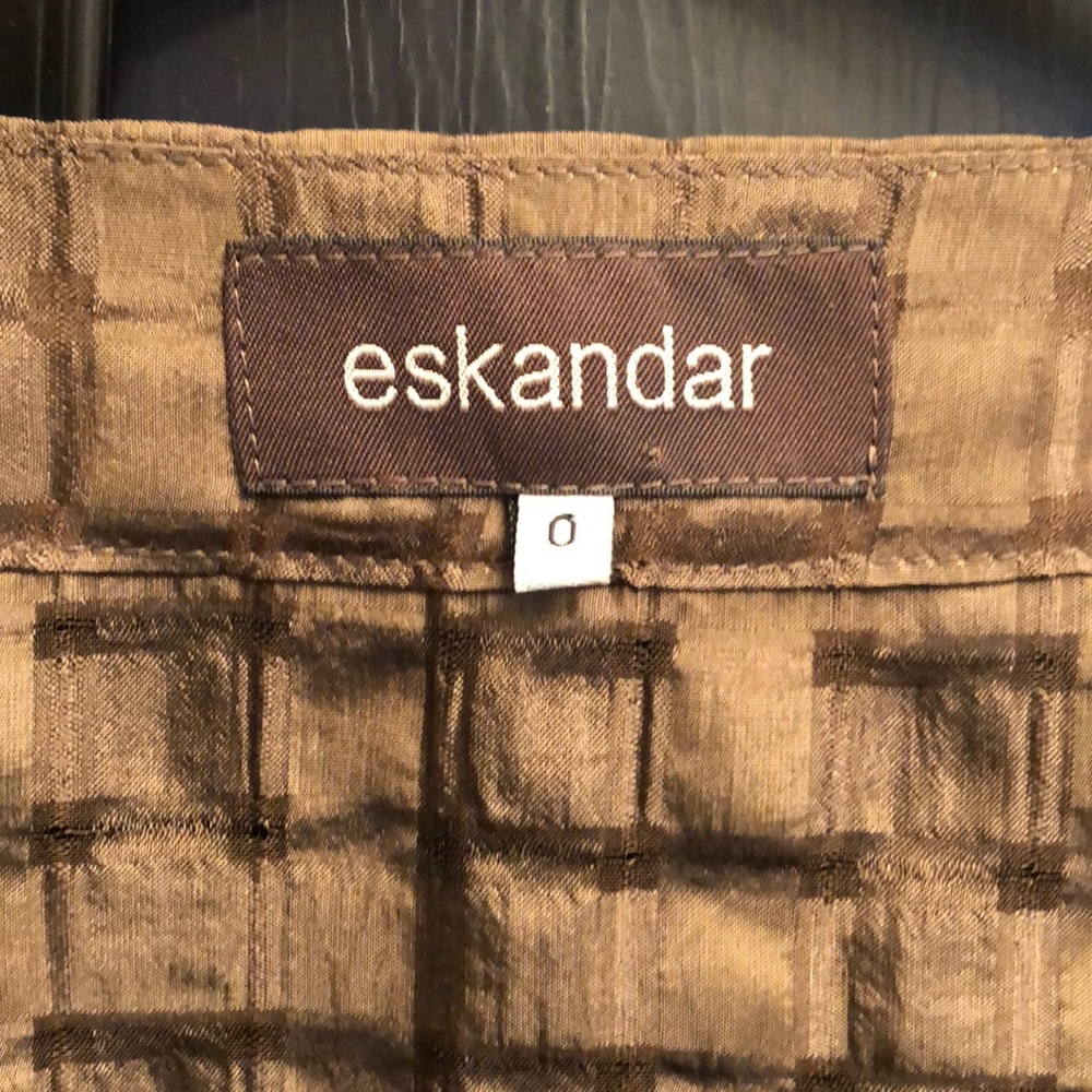 Eskandar brown silk open tunic 0